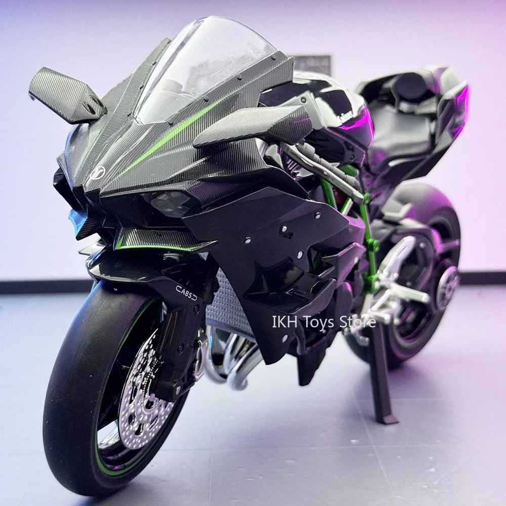 

1:9 NINJA H2R ZX-10R Model Motorbike Toys Metal Diecast Sound Light Shock Absorption Front Wheel Steering Motorcycles Kids Gifts