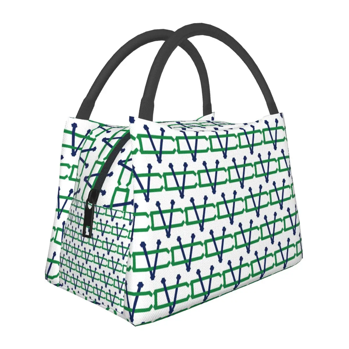 Vancouver Canucks Monogram Lightweight Handheld Insulated Lunch Bag Large Capacity for Adults Students Travel Picnic