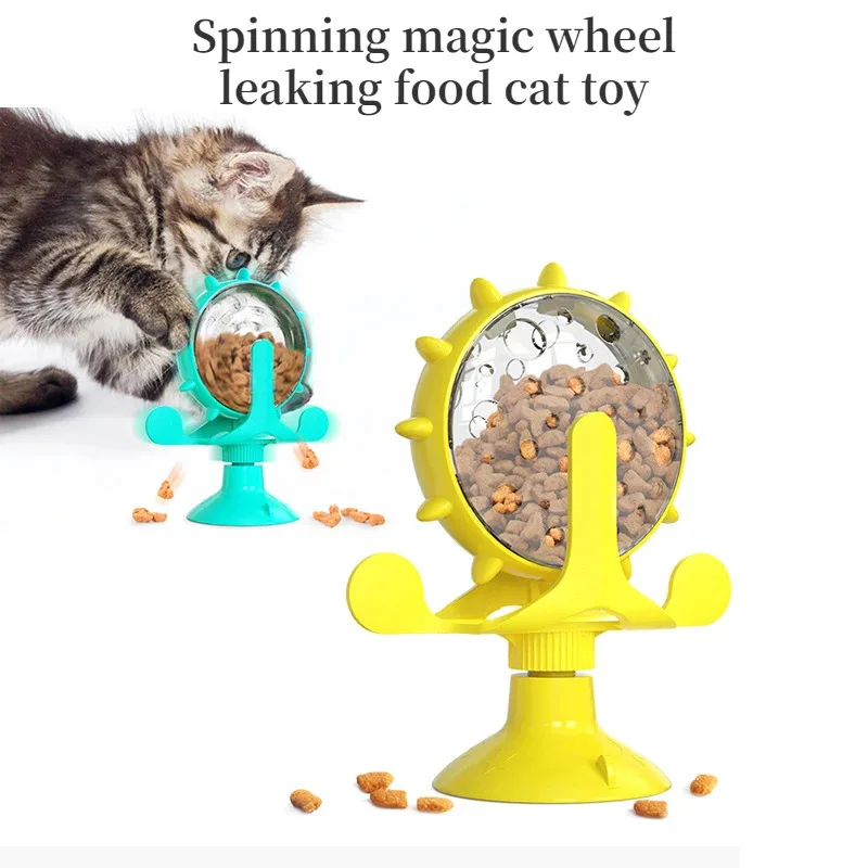 

Fun Cat Feeding Interactive Wheel Pet Toy Leaking Food Training Ball Slow Dog Feeder Funny for Cats Wheel Pets Products