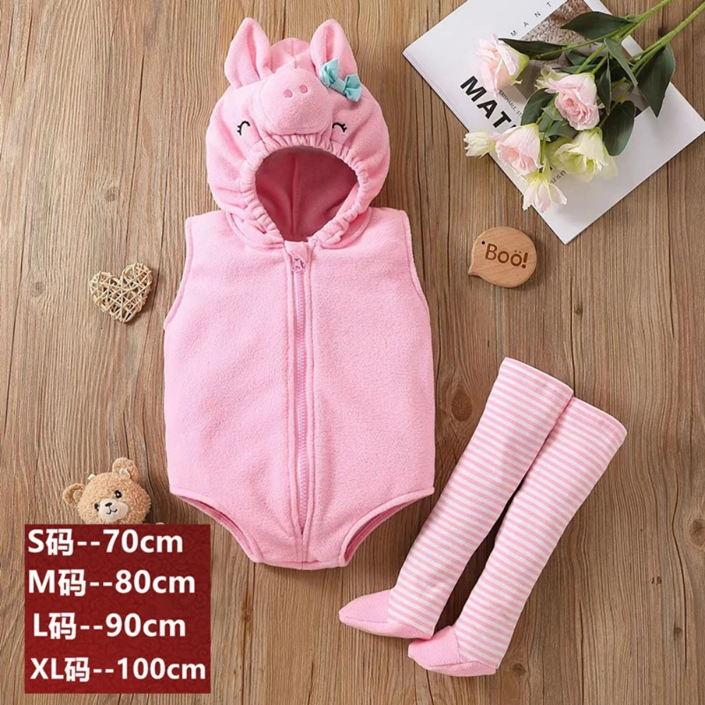 Unisex Baby Animal Costume Winter Autumn Hooded Romper Halloween Cosplay Jumpsuit Outfits Strawberry Pig Fruit Bird Outfits