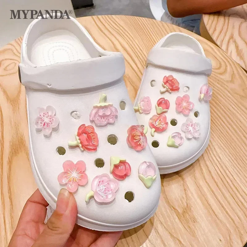 

Elegant Women DIY Hole Shoes Charms For Cute Sakura Shoes Accessories White Pink All-match Shoe Decorations Fashion Bundle