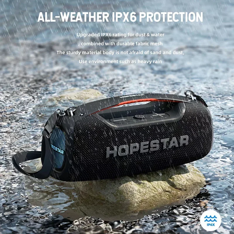 HOPESTAR A60 100W High-Power Bluetooth Speaker Outdoor Waterproof Portable Wireless Karaoke Stereo Surround Subwoofer With Mic