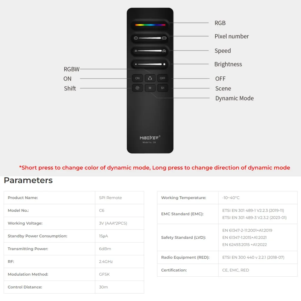 DC5-24V Miboxer 3in1 Single Color+RGB+RGBW 2.4G RF LED Light Dimmer Wall Panel Remote Controlfor WS2811 WS2812 WS2815 LED Strip