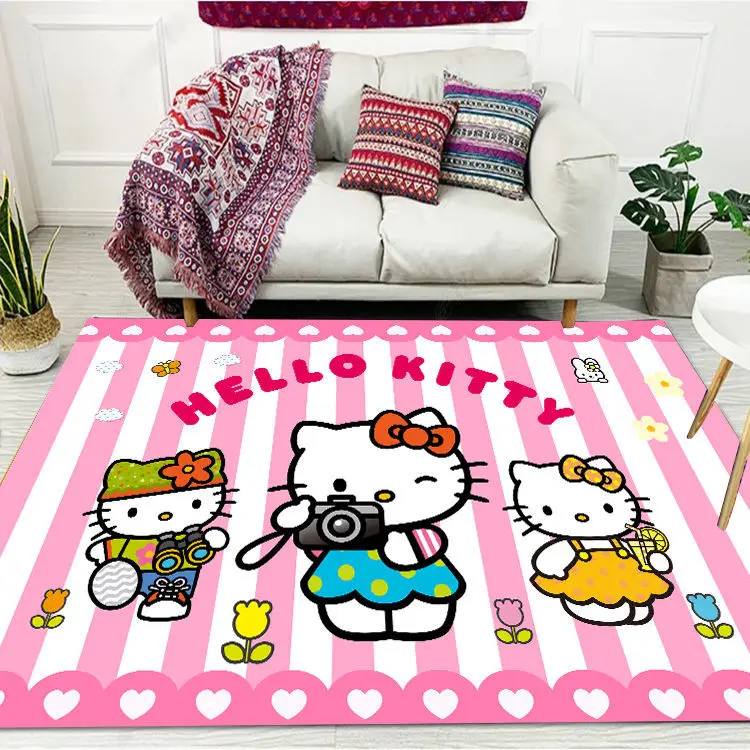 Sanrio Cartoon Carpet Hello Kitty Lounge Rug Melody LITTLE TWIN STARS Bedroom Bedside Rug HelloKitty MYMELODY Floor Mat Decor