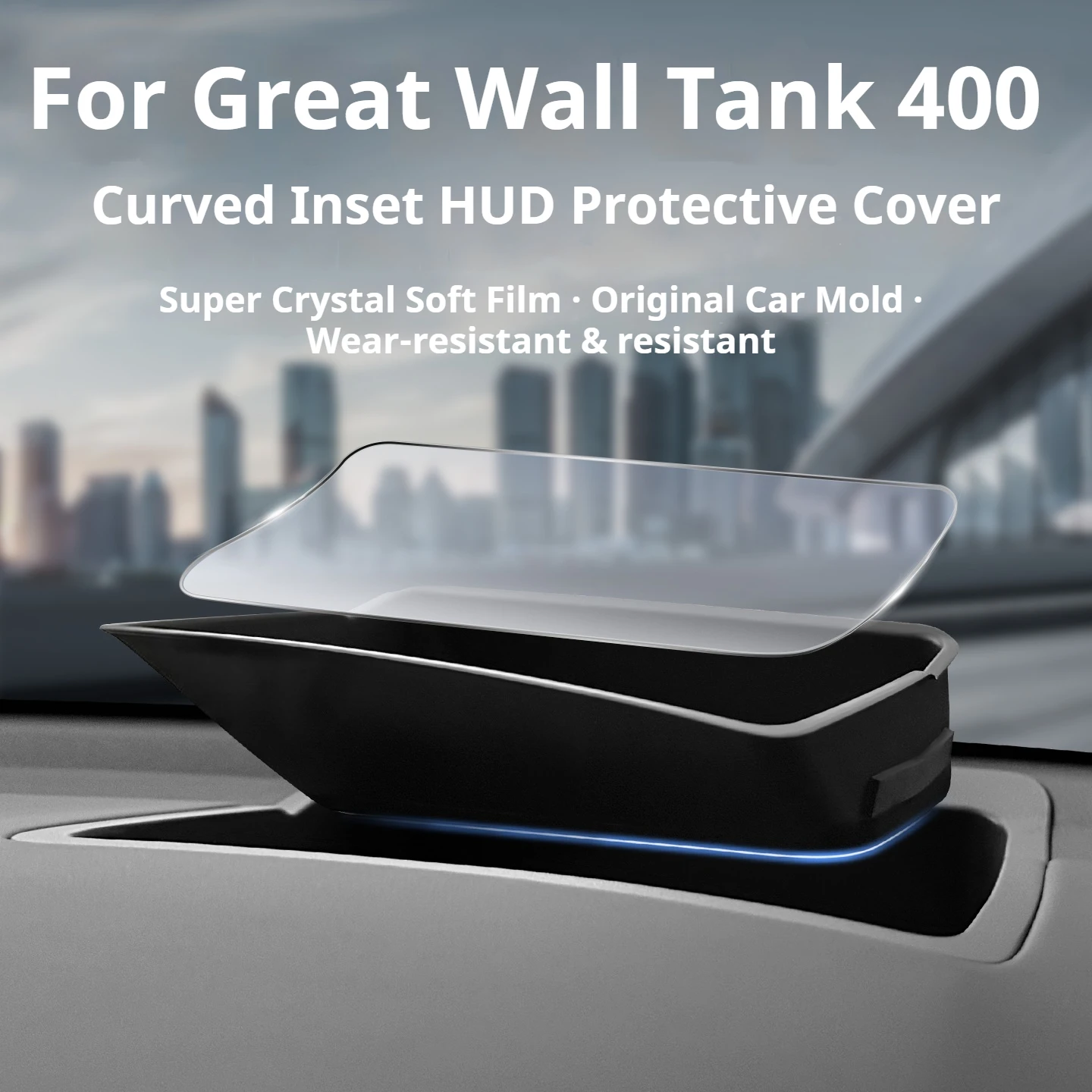 For Great Wall Tank 400 2023-2026 Curved Inset HUD Protective Cover 8K Ultra HD Non-reflective Dustproof Car Trim