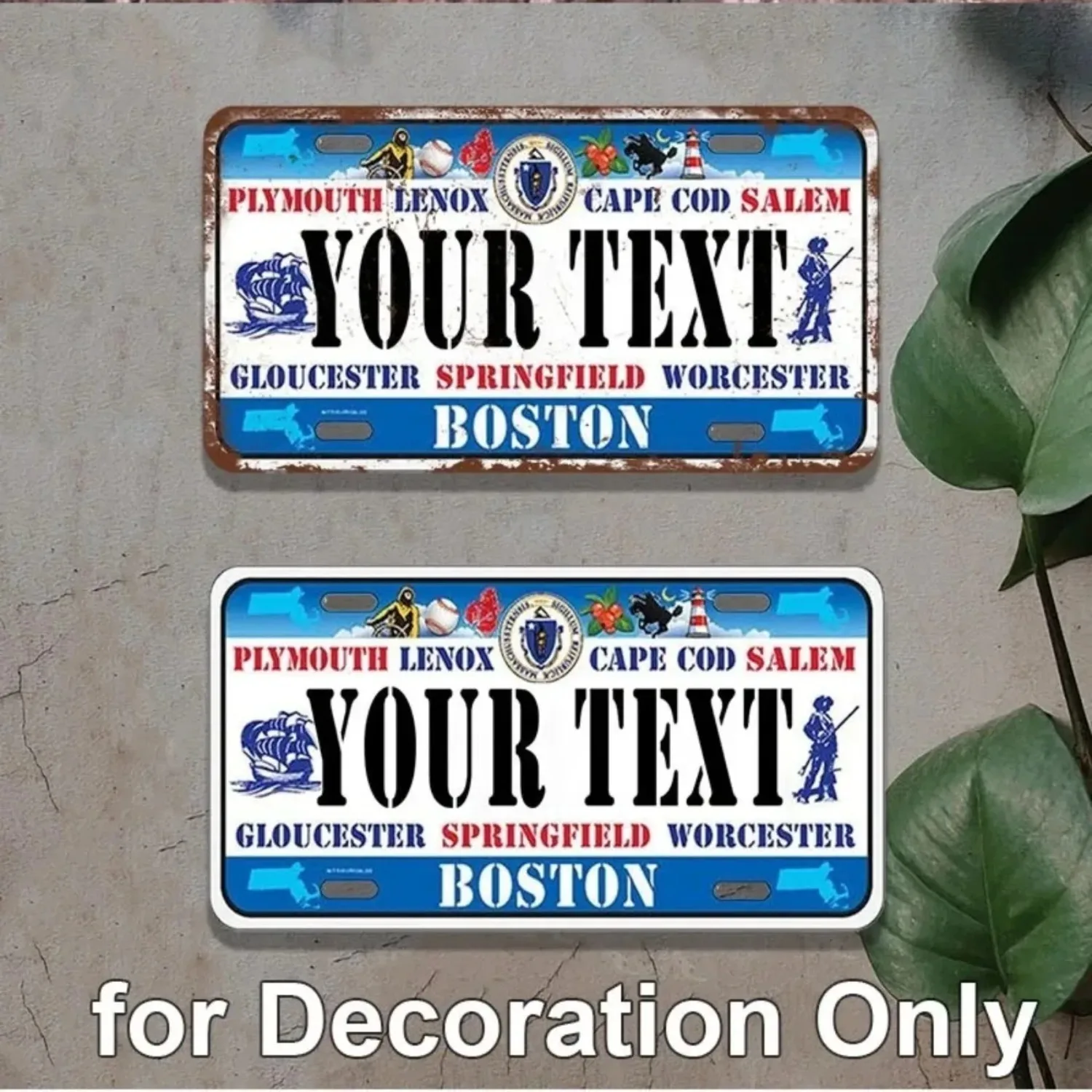 Custom Personalized Massachusetts Aluminum Sign Vintage Decorative Tag for Home Garage Man Cave Wall Decor