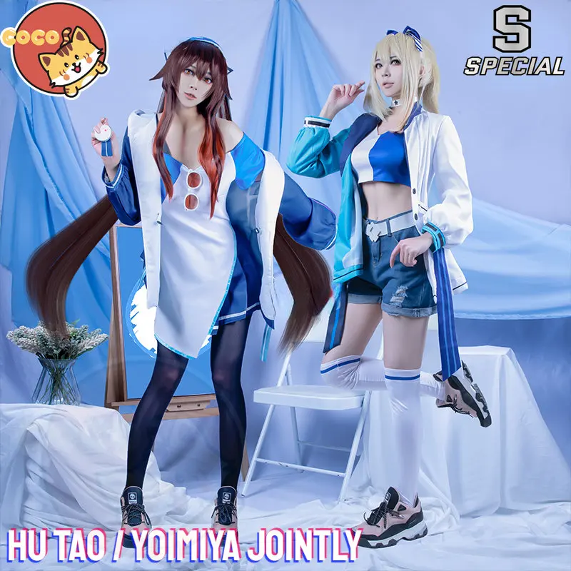 CoCos-S Game Genshin Impact Hu Tao / Yoimiya Jointly Cosplay Costume Genshin Impact Lawson Jointly Costume and Cosplay Wig