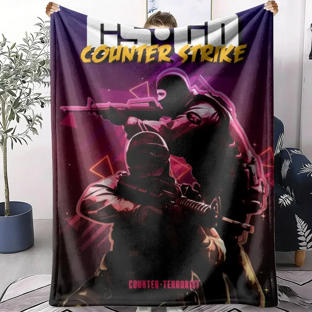 Game C-Counter-Strike CS:GO Throw Soft Flannel Throw Summer Blanket Lightweight Cozy Nap Blanket for Sofa Bed Travel