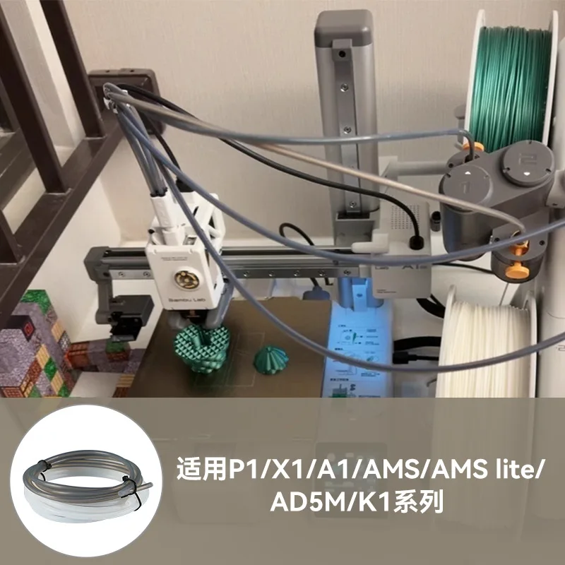 ل بامبو مختبر Ptfe أنبوب 2.5 مللي متر 4 مللي متر P1S P1P AMS A1 طابعة ثلاثية الأبعاد صغيرة تفلونتو الأنابيب X1C بامبولاب Ptfe موصل أبيض رمادي AMS LITE