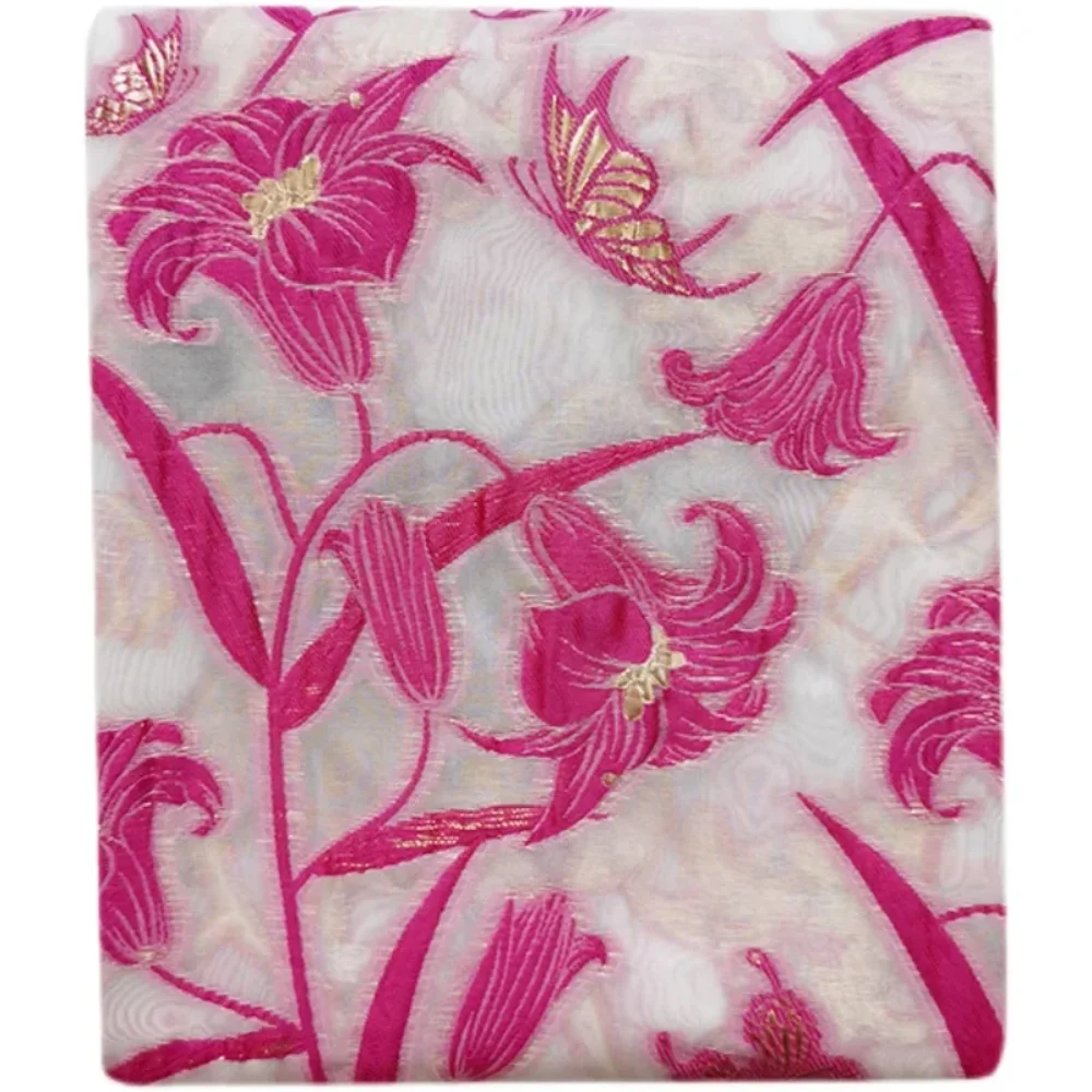 

Organza Jacquard Fabric Spring Summer Transparent Butterfly Flare Dress European Brand Fashion Design Wholesale Cloth