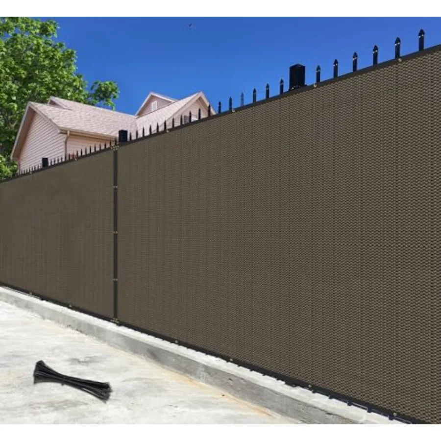 

Сетка-экран для ограждения 5' x 50' с 90% уровнем приватности, ветрозащитная сетка-затеняющая панель с медными люверсами для патио и заднего двора