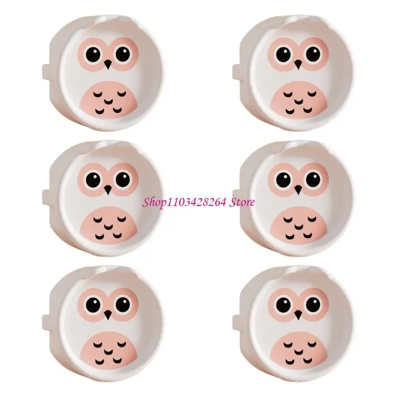 6 قطعة غطاء مقبس على شكل بومة من السيليكون المقاوم للغبار، واقي منفذ سلامة الطفل، تصميم رسوم متحركة ممتع بمعايير أوروبية مقاوم #5