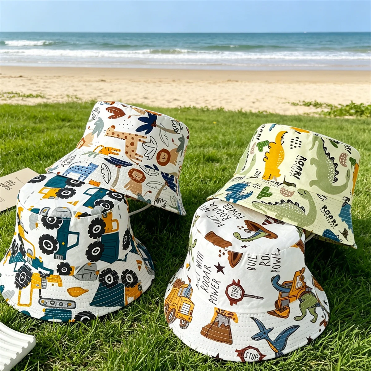 

Cartoon Dinosaur Baby Fisherman Caps Korean Spring Summer Kids Outdoor Sun Hats For Boy Girl Casual Cute Kids Bucket Hats