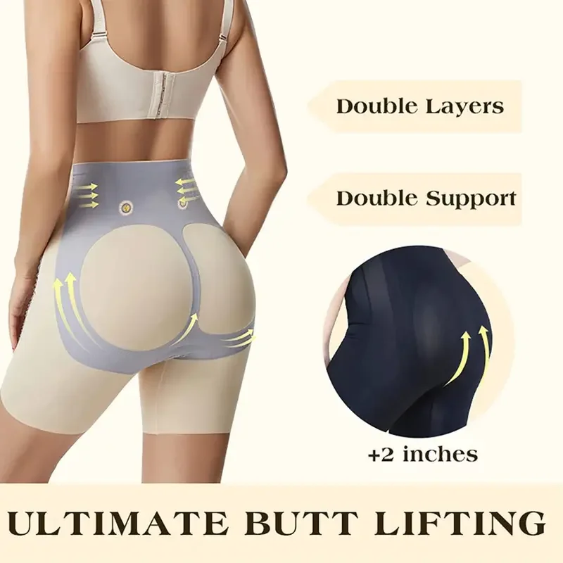 2024 New Women'S High Flat Angle Shaper Postpartum Lifting Body Shaping Pants Slim Shorts Waist Trainer Underwear