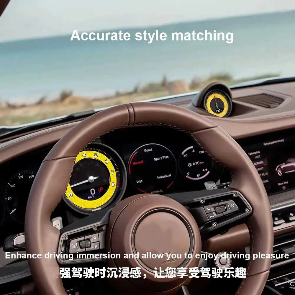 For Porsche 911 992 Car Dashboard Instrument Paper GT3 Speed Meter GT3RS Mileage Speedometer Overlay Dial Background Accessories