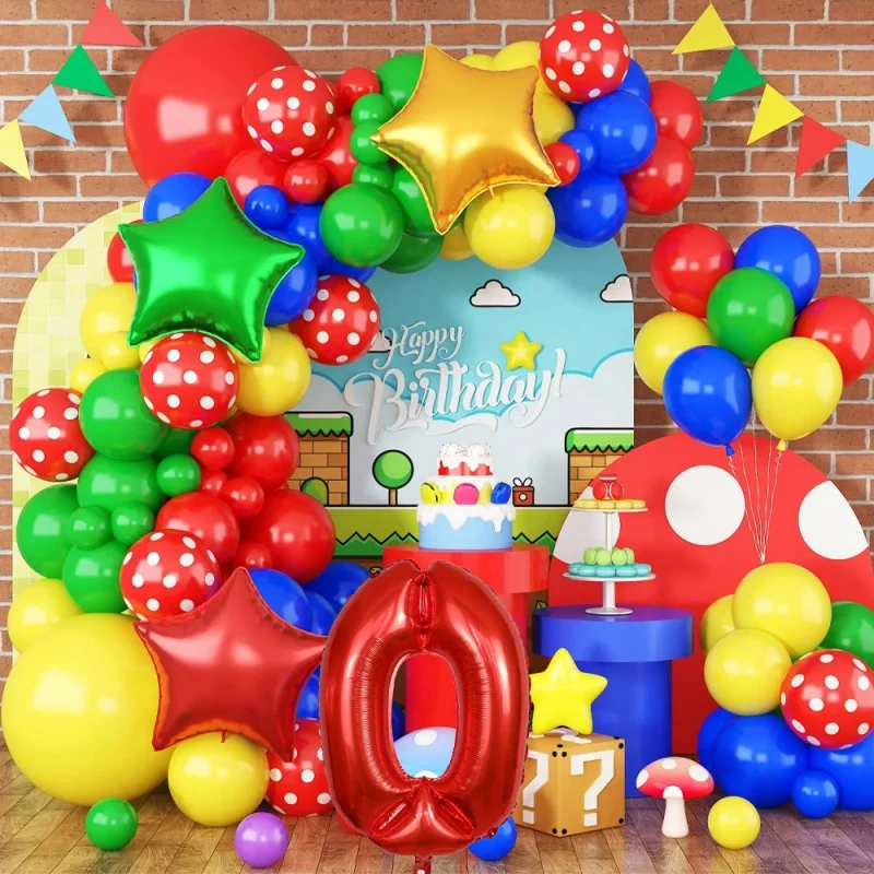 

The Carnival Children's theme birthday party balloon kit features red digital balloons to celebrate children's birthdays