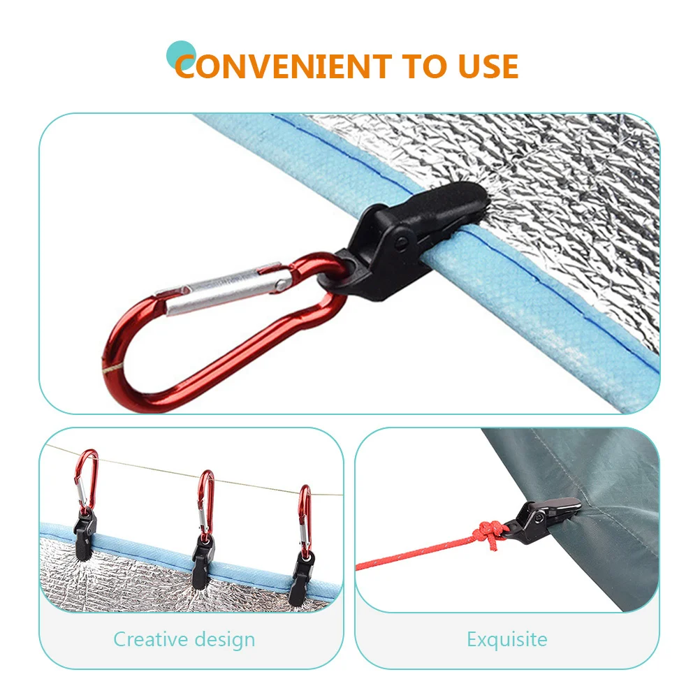 

15pcs Tent Clips Windproof Buckle Tarpaulin Clamp Camping Hiking Fishing Outdoor Accessories Rope Fixing Portable Practical