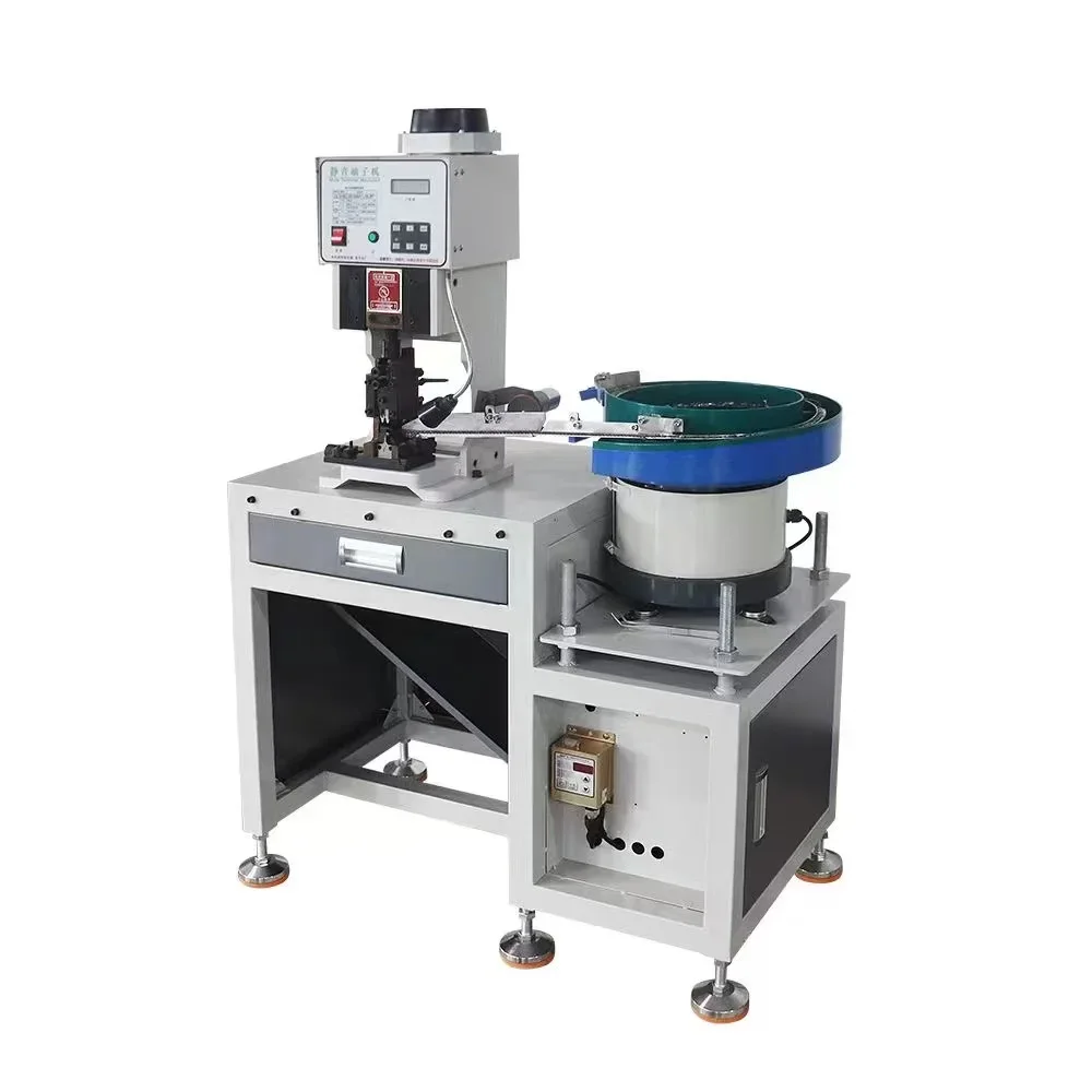 NB2T Semi Automatic Loose Wire Cable Terminal Crimping Machine Cable Terminal Press Machine with Vibrate Plate Feeding