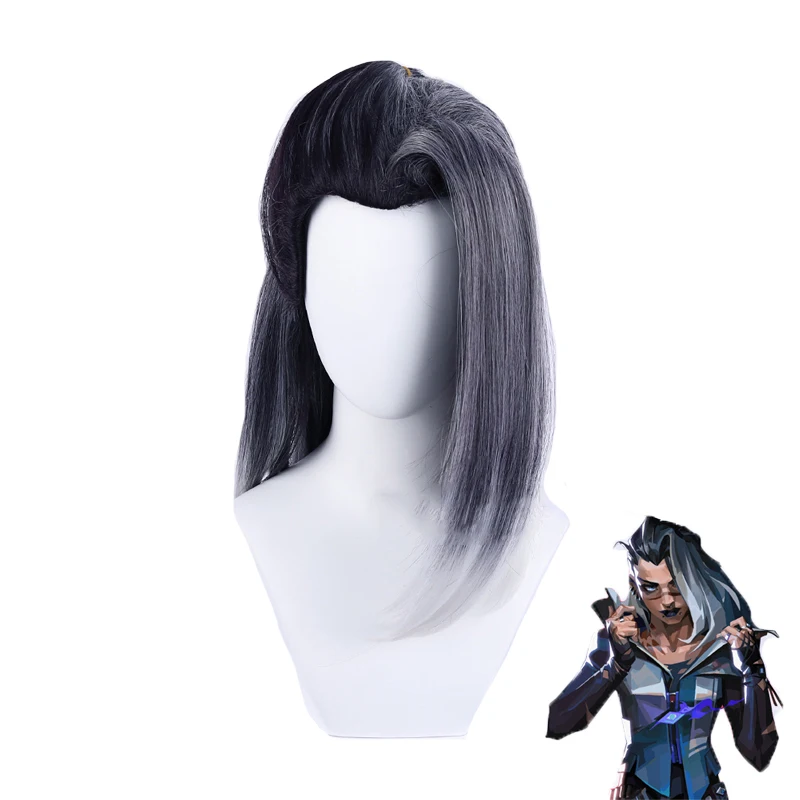 

Game Valorant Viper Fade Cosplay Wig Heat Resistant Synthetic Hair Halloween Party Role play Wigs + Wig Cap