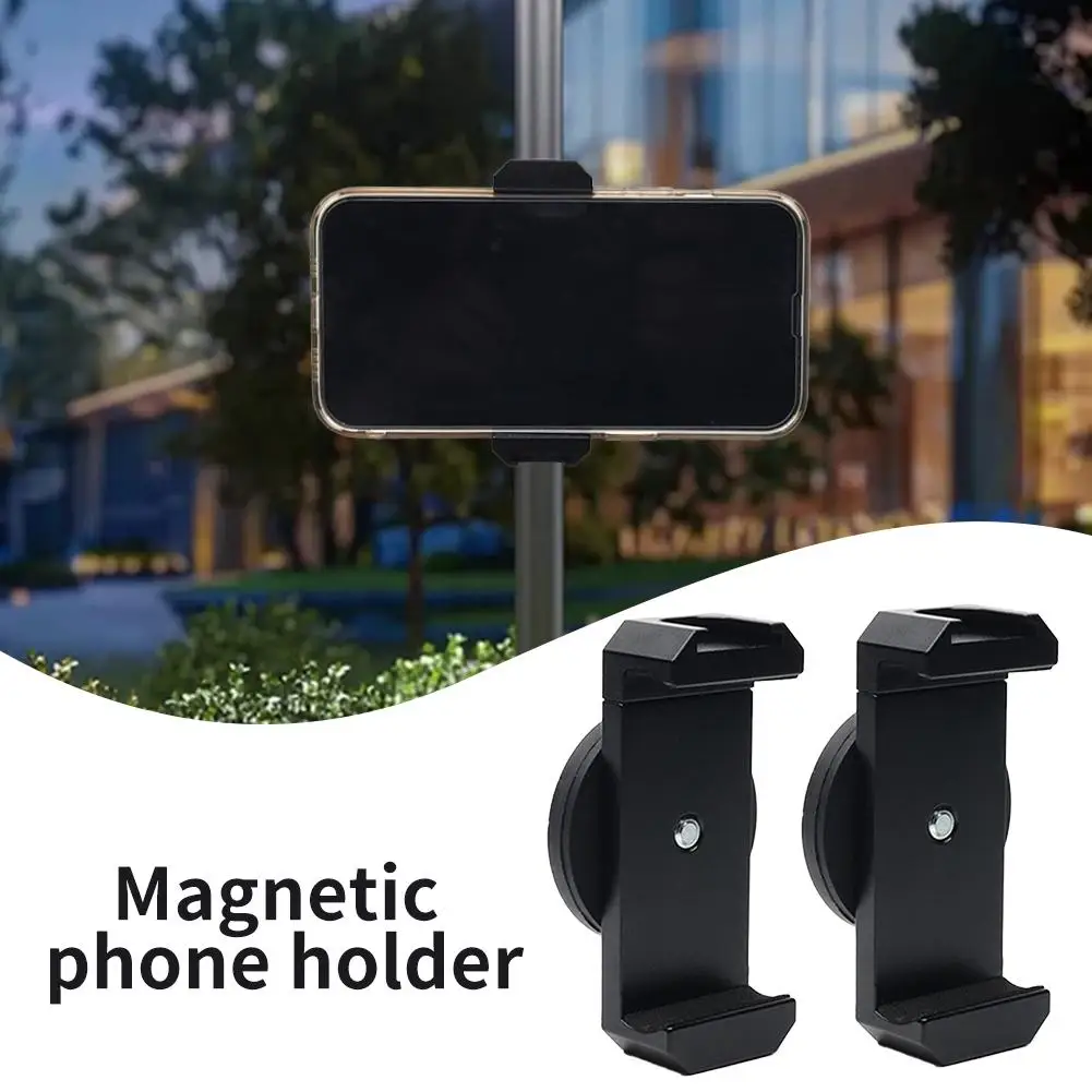 Magnetic Phone Holder Clamp Aluminum Alloy Magnet Smartphone Mount Adjustable Bracket For Gym Outdoor Photography Fixation