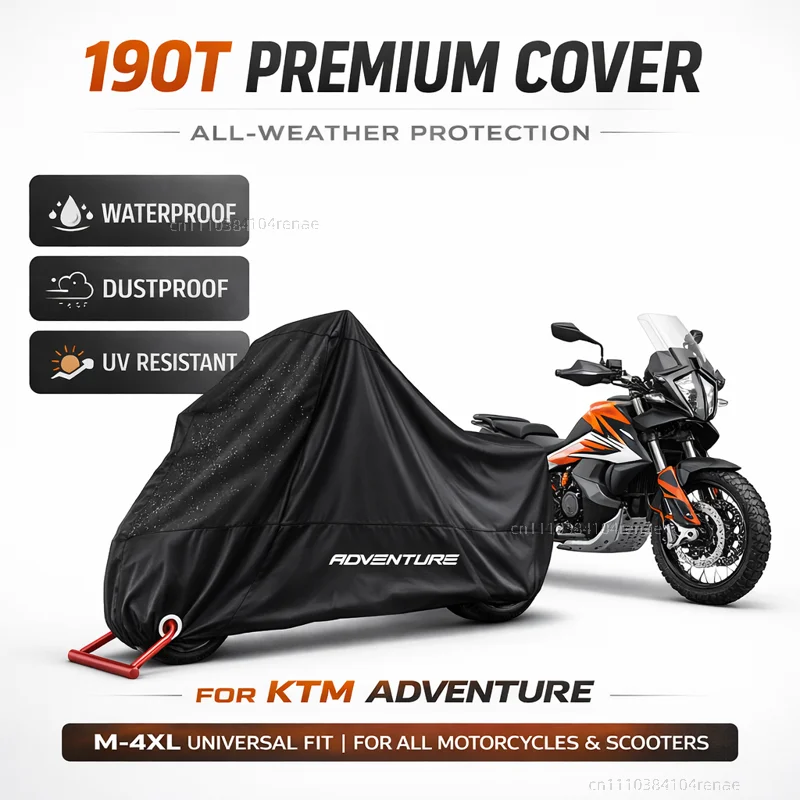 

For KTM 390 790 1050 1090 1190 890 ADVENTURE ADV 1290 Super Adventure 190T Motorcycle Cover Waterproof Dustproof UV Protection