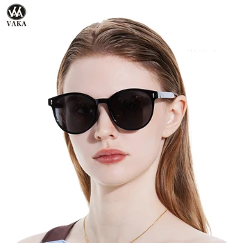 Case Women Polarized Sunglasses Modern Luxury Brand Designer Sun Glasses Vintage Chain TR90 Frame Foldable Nylon Lens