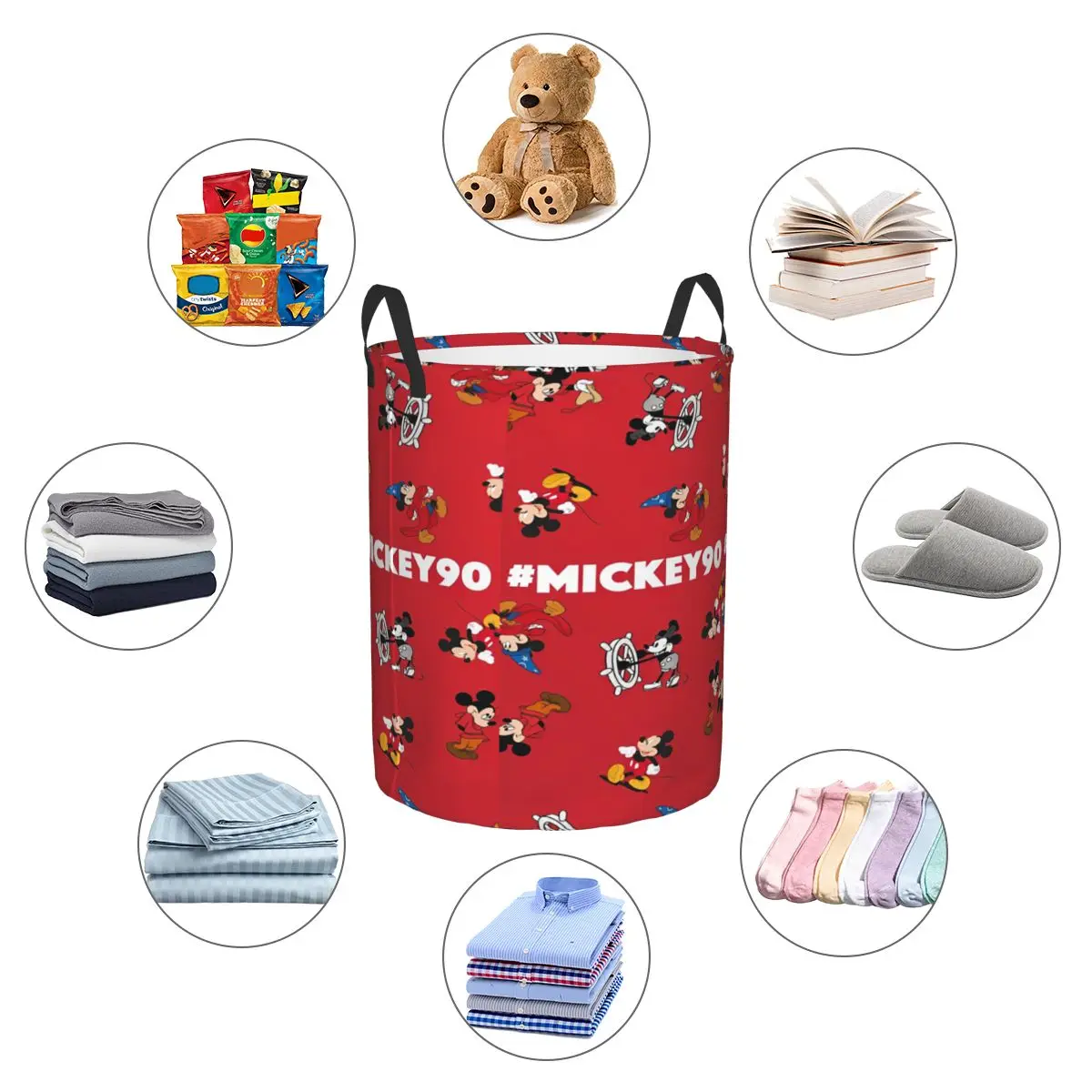 Disney Mickey Mouse Baby Toy Baskets Bins Cute Organizer Storage Box For Playroom