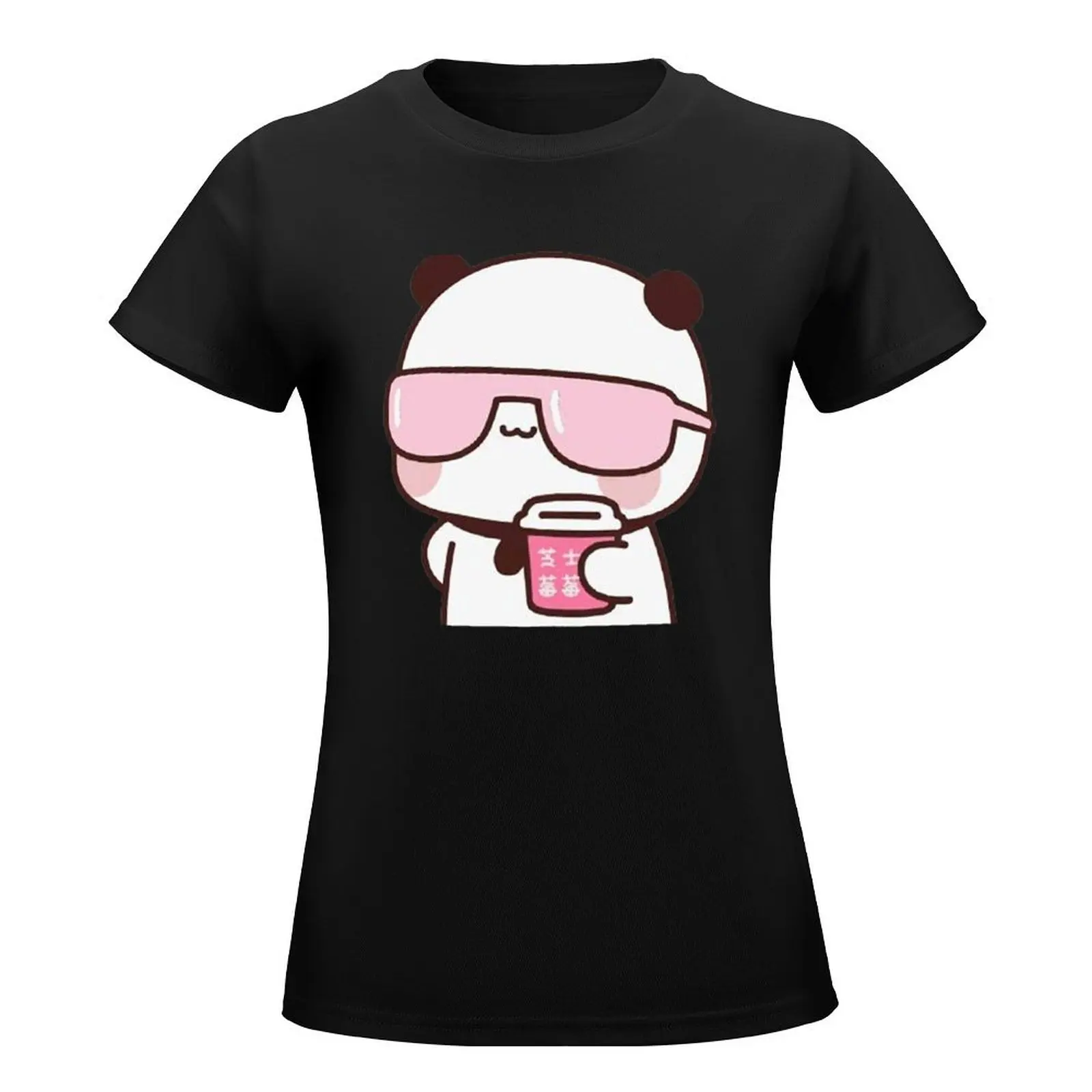 Cute Bubu Is Watching Movie With Dudu T-Shirt cute tops graphics blacks quick-drying white t shirts for Women