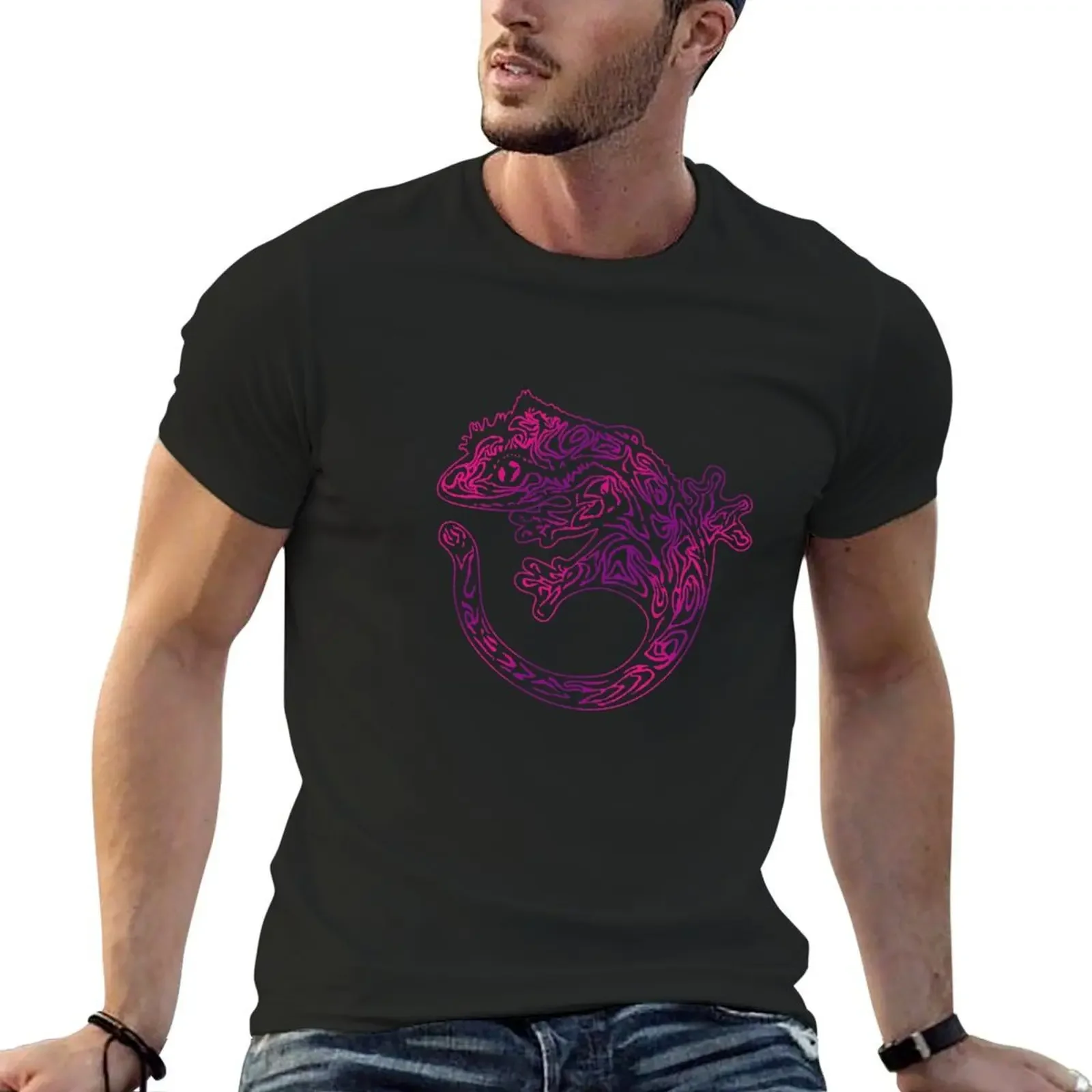 Pink and Purple Gecko T-Shirt shirts graphic vintage Short sleeve tee mens designer t shirt