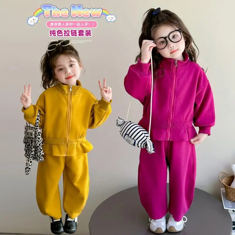 

Kawaii повседневный комплект пальто, модные комплекты детской одежды из 2 предметов, верхняя одежда Kpop, одежда для девочек, зима для девочек, 2025 г.