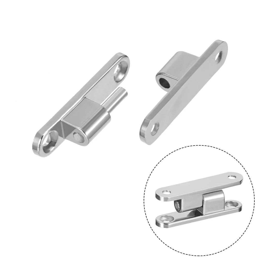 Picture 4: Uxcell 3Pcs Cupboard Zinc Alloy 90 Degree Detachable Door Hinge Silver Tone