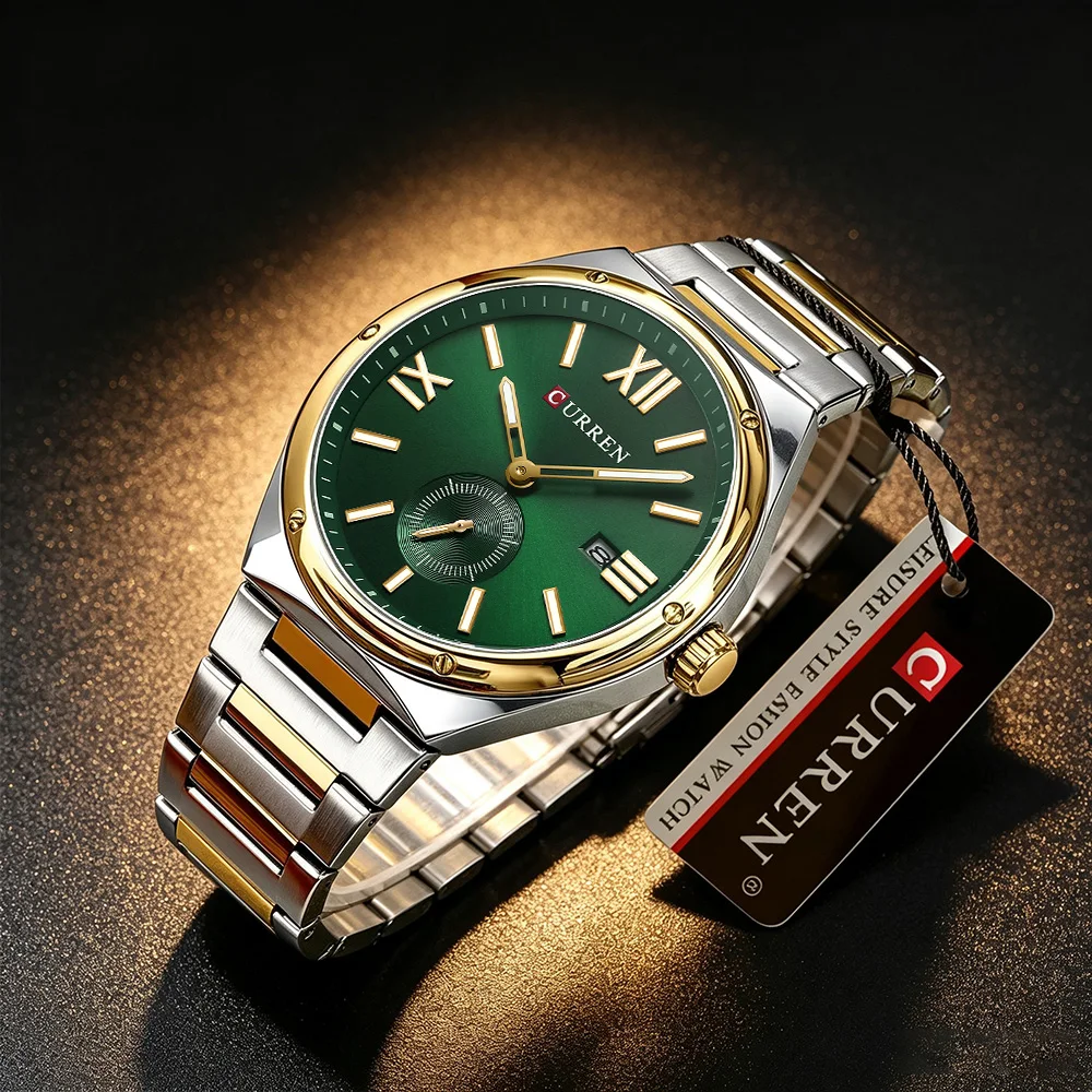CURREN Fashion Luxury Brand Watch Men's Advanced Waterproof Glow Watch Small Second Hand Design Casual
