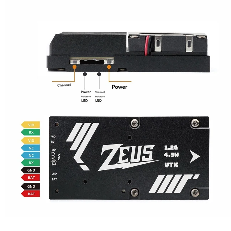 HGLRC ZEUS 1.2G 4.5W VTX 8CH FPV 비디오 송신기 25Mw/800Mw/4.5W 장거리 RC FPV Drone-BTFL용