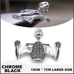 Motorcycle Headlight Visor & Front Fender Steel Skull Skeleton Decoration for Harley Custom Chrome Skeleton Head Ornament