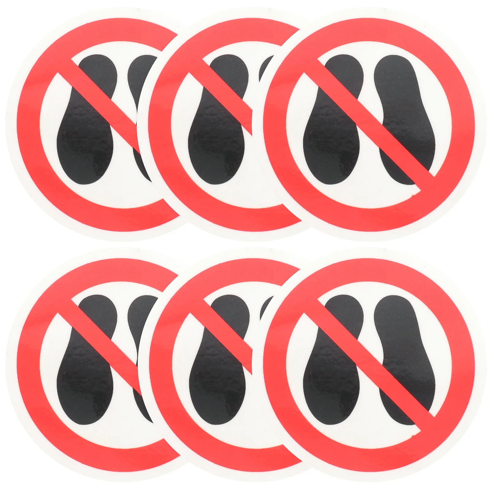 6Pcs No Step Warning Sticker Round Safety Sign Self-Adhesive Vinyl Decal for Dangerous Equipment Room Peel Stick Label