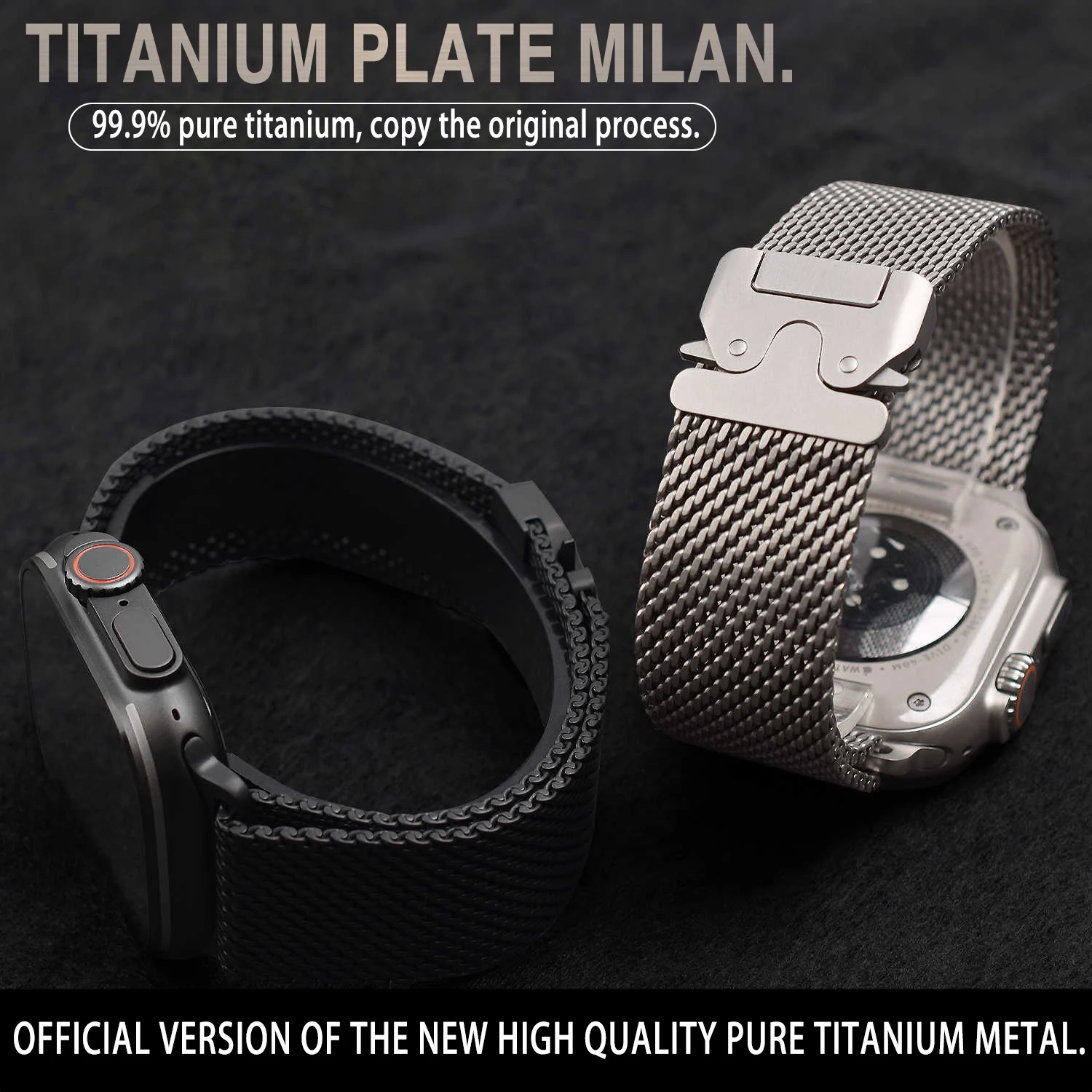 Kaneshiro For Milanese, pure titanium metal strap, suitable ultra2 apple watch,  running sports new niche Seiko watch strap.