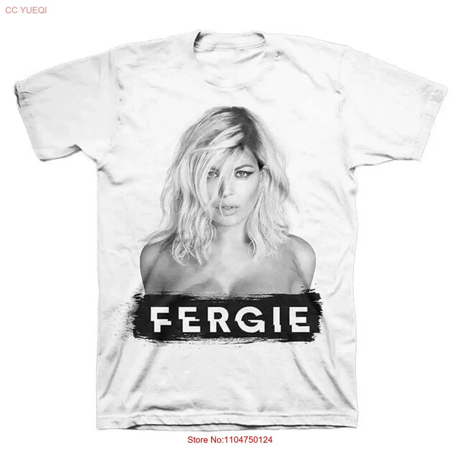 Футболка FERGIE BLACK EYED PEAS из хлопка, все размеры от S до 5XL, TT1153, винтажная, с эффектом потертости, унисекс, мягкая, эластичная, дышащая, слегка облегающая.