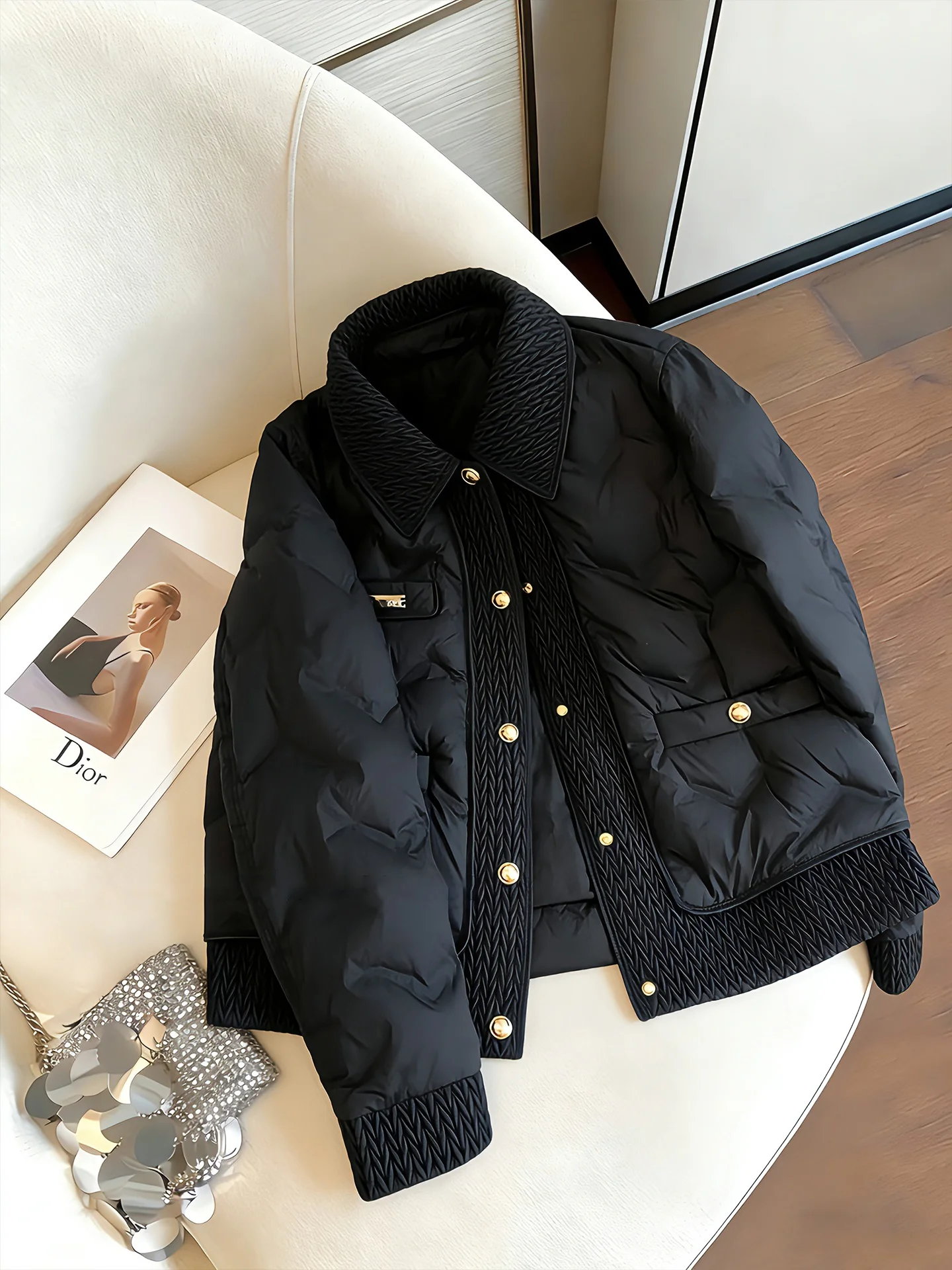 

Легкий теплый хлопковый тюнер Bla, женское осенне-зимнее свободное утягивающее пальто с ромбовидным воротником, модное уличное пальто