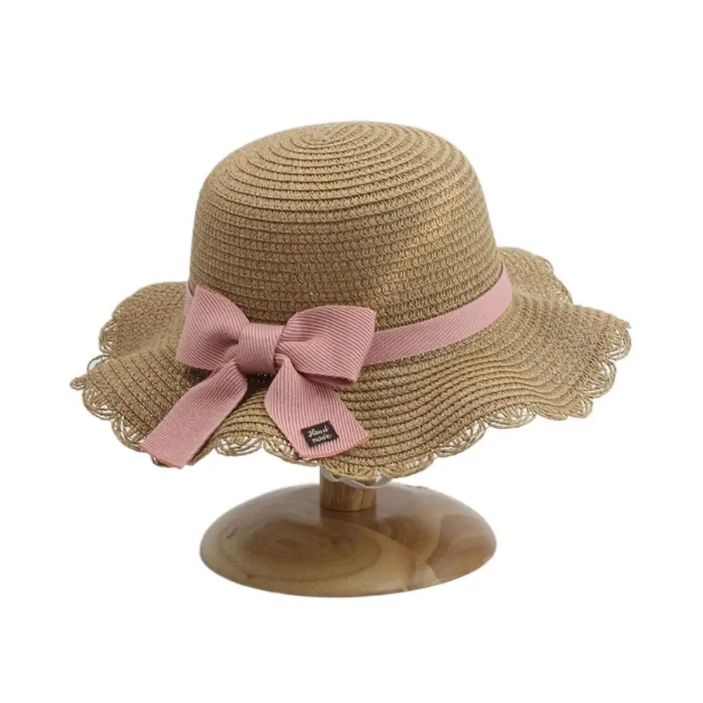 

Bow UV Protection Shoulder Bag Girl Gift Summer Travel Korean Style Girl Cap Children Straw Hat Same Style Bags Sun Visor Hat