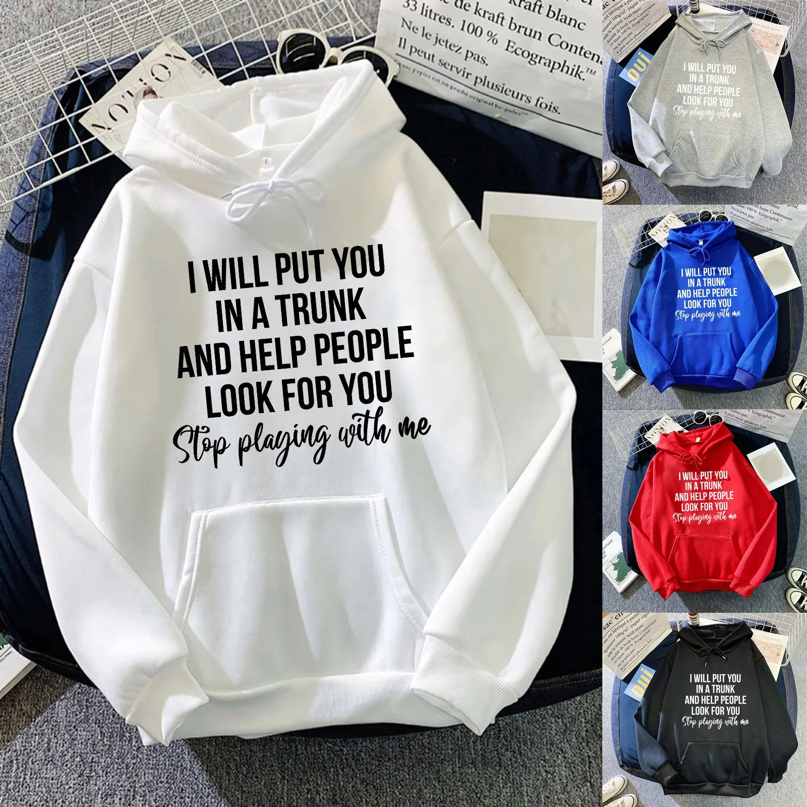 

Men's Fashion Letter Print Long-Sleeved Sweatshirt Spring And Autumn Korean Style Hooded Tops Streetwear Casual Hoodies Men