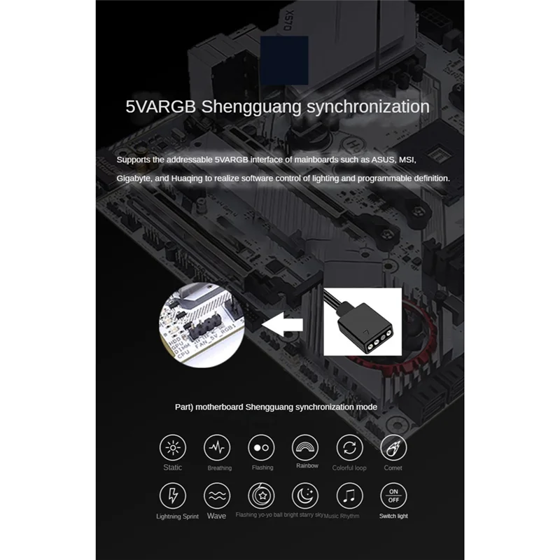 

ATP-5V ARGB Sync Abyss Effect Компьютерный держатель видеокарты ПК Графический процессор VGA Подставка для графической карты Кронштейн для защиты от падения B