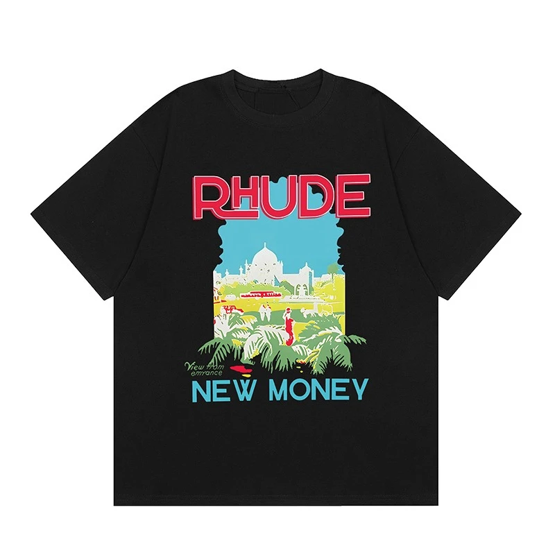 2026 Hot New Rhude Shorts Men Streetwear Elastic Waist Drawstring Casual Summer Beach Shorts