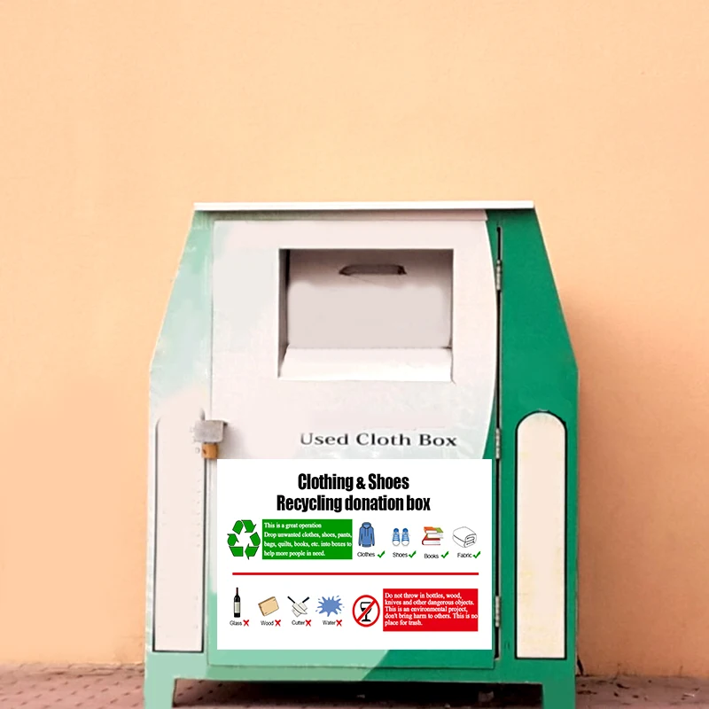 

High Quality Custom Large Volume Clothing Recycling Waste Bins Outdoor Steel Donation Bins For Sale