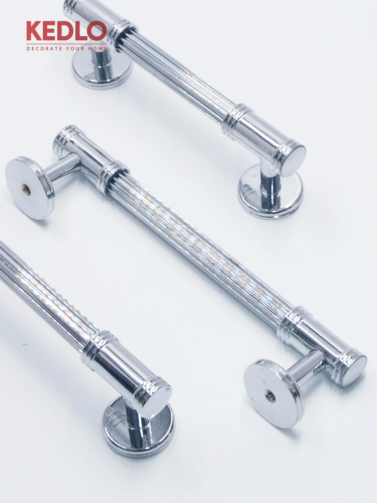 KEDLO Moderner europäischer Stil, silberfarbener, glänzend verchromter Griff, massiver Messing-Langgriff für Küchenschranktüren, dicker Griff – Detail 14