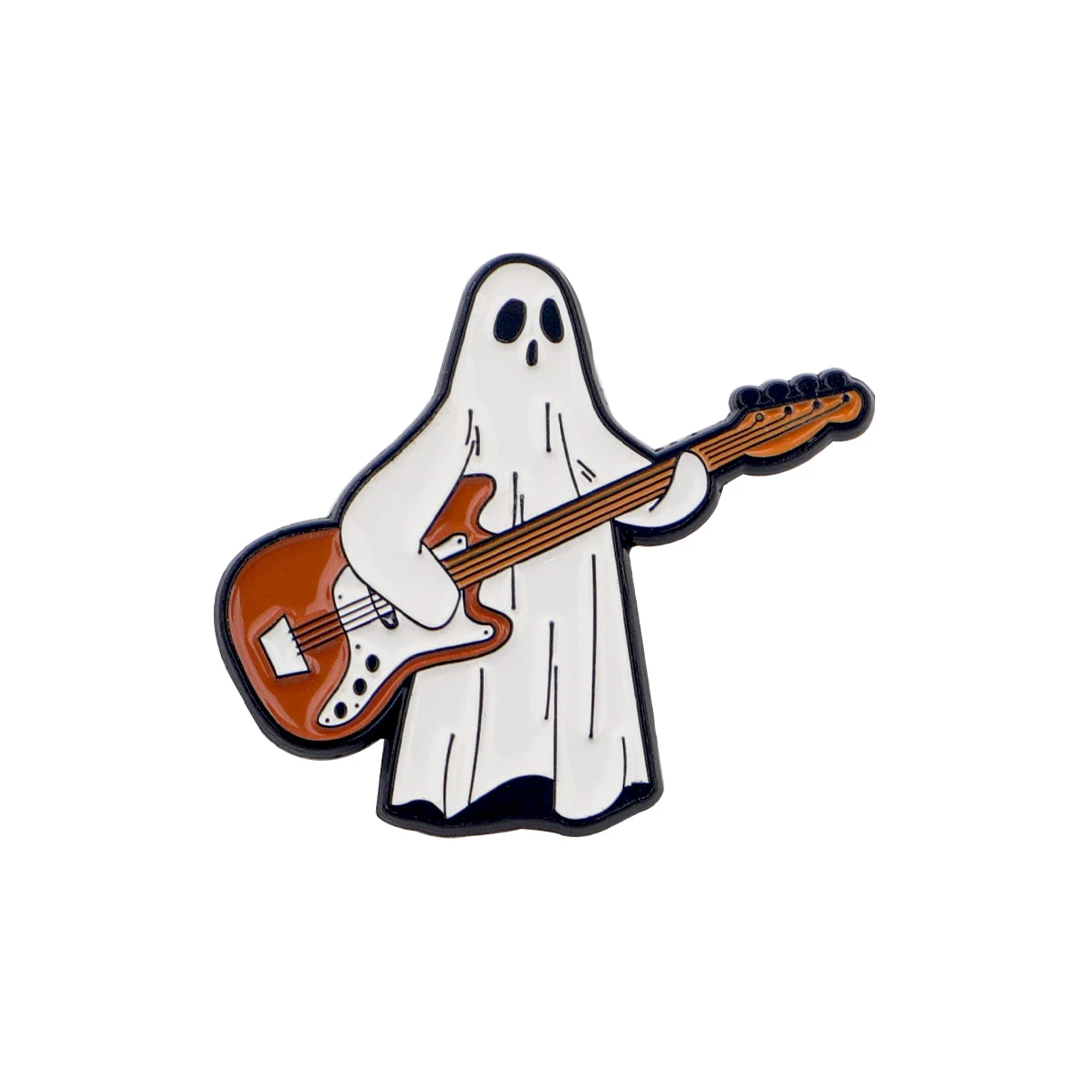 Guitar Ghost Funny Enamel Lapel Pin Badge Pins Hats Clothes Backpack Decoration Jewelry Accessories Halloween Gifts for Friends