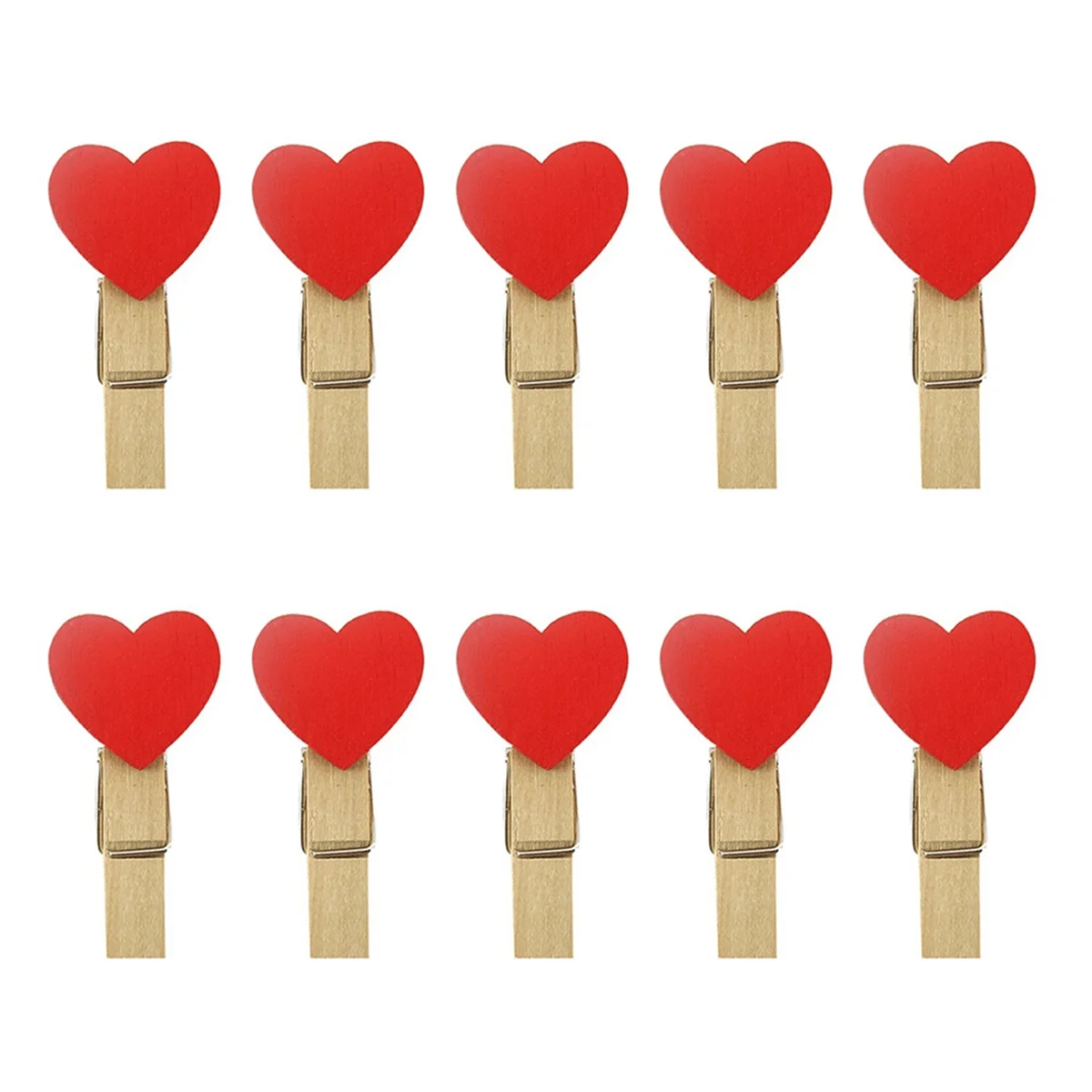 Heart Love Wooden Clothes Photo Paper Peg Pin Mini Clothespin Postcard Clips Home Wedding Valentine's Day Decorati