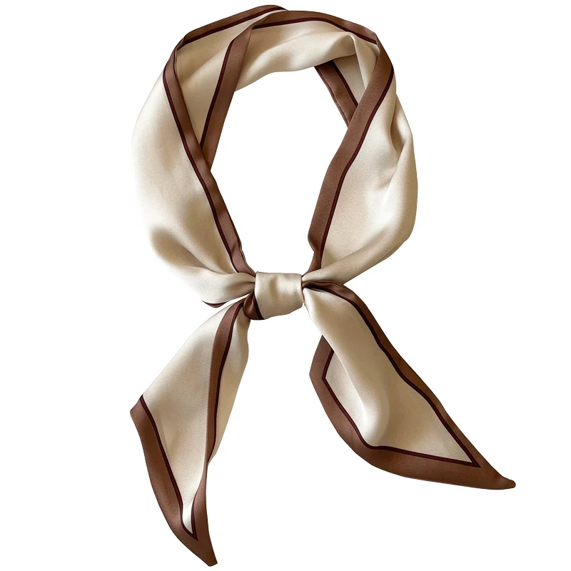 MS.FLYTIE Ribbon Small Strip All-match Silk Scarf DecorativePrinted Solid Color Headband Spring and Autumn Summer