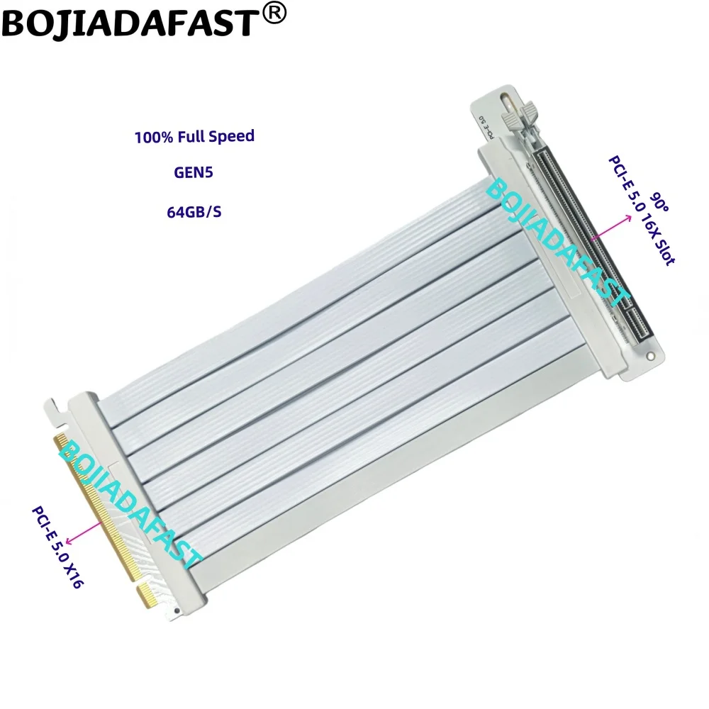 

90 Degree PCIe PCI-E 5.0 16X to X16 Graphics Card GPU Riser Extension Cable 0.2M 0.3M 0.4M 0.5M 0.6M for RTX5090 RTX5080 RX8900