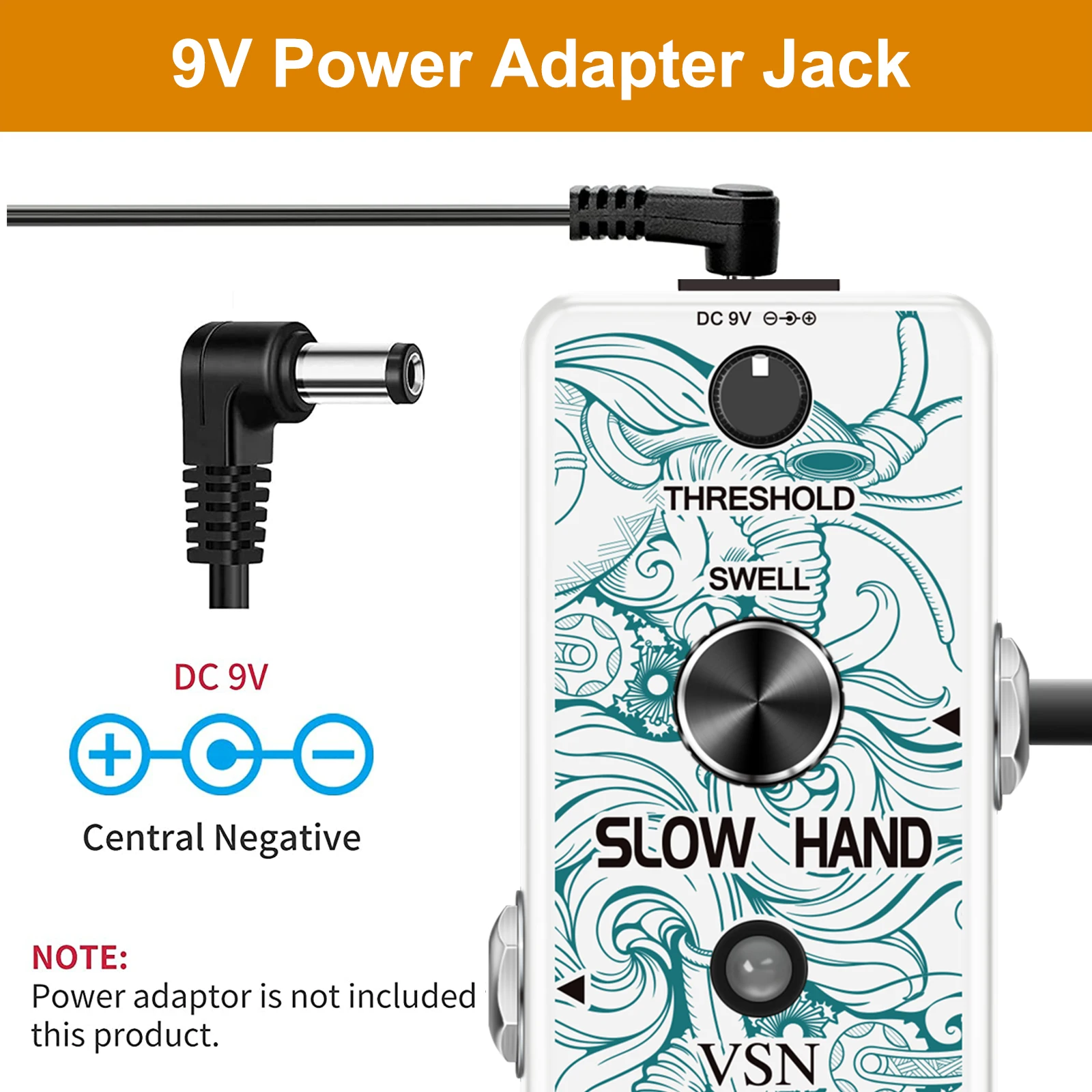 VSN Digital Slow Hand Pedal Volume Swell Guitar Effect Pedal Slow Gear Auto Violin Sound Pedal Ambient Tone Synthesizer