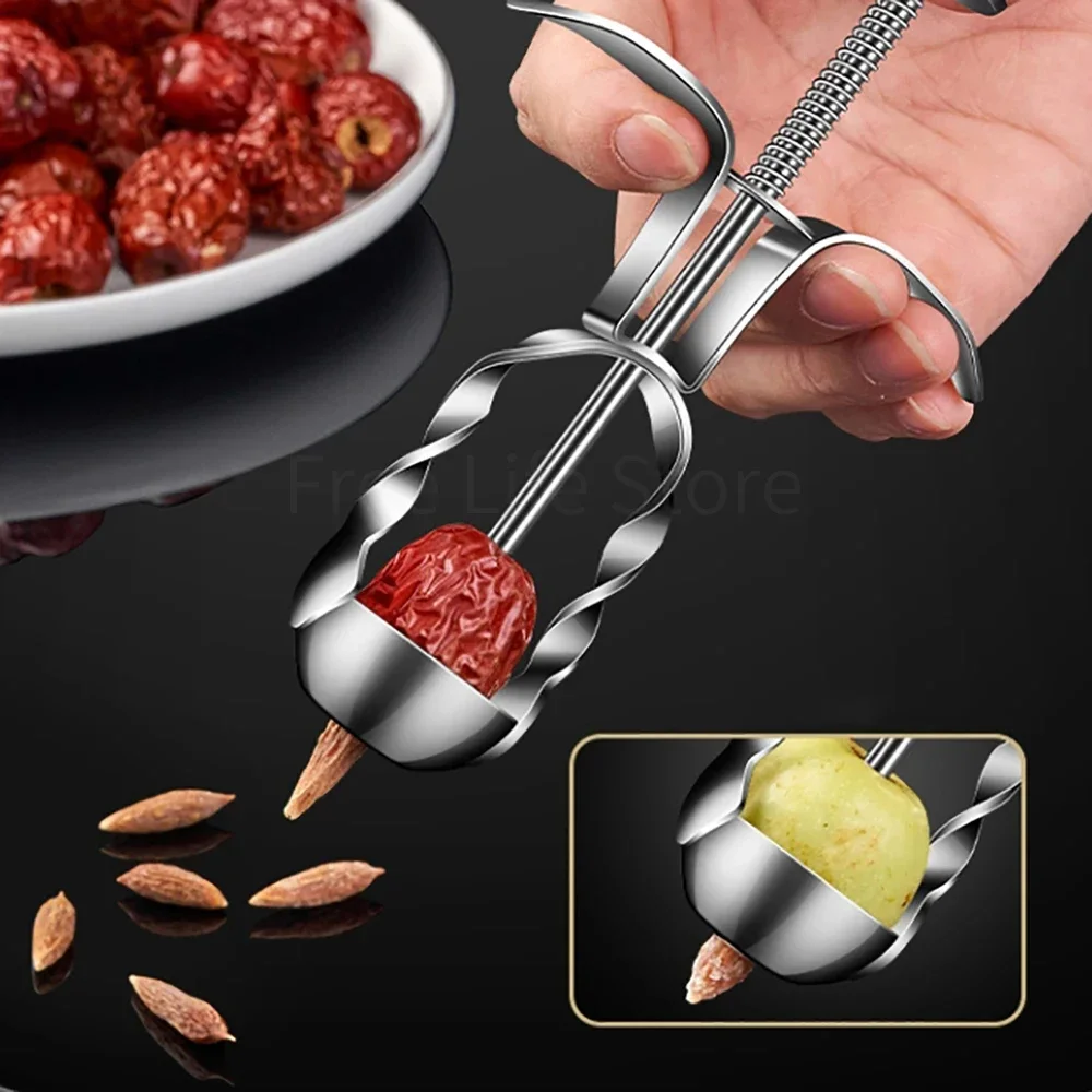

2026 Stainless Steel Cherry Olive Pitter Red Dates Jujube Core Remover Tools Multipurpose Fruit Corer Pit Kitchen Gadget Tools